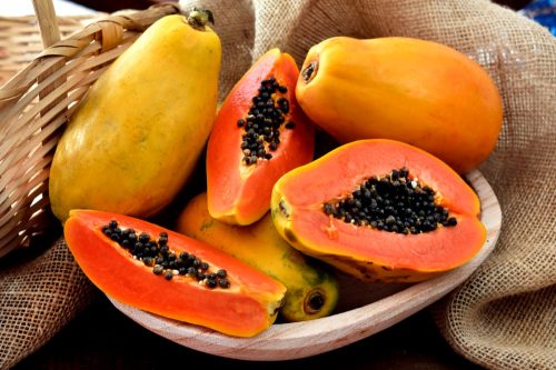 papayas in basket