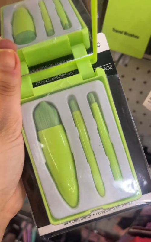 green makeup brush set at Dollar Tree