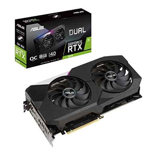 ASUS Dual NVIDIA GeForce RTX 3070 OC Edition Gaming Graphics Card (PCIe 4.0, 8GB GDDR6 Memory, HDMI...