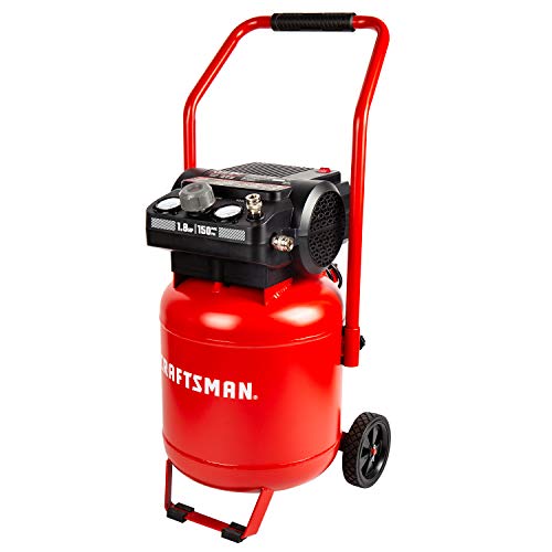 Craftsman Air Compressor, 10 Gallon Peak 1.8 Horsepower Oil-free Compressor, Max 150 PSI, Vertical...