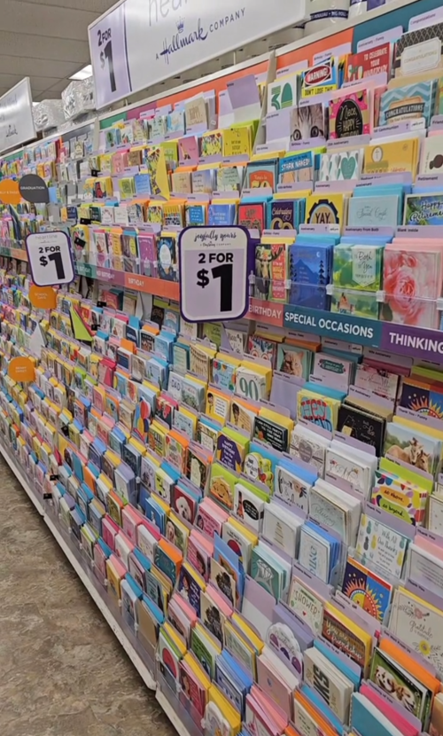 greeting cards at Dollar Tree