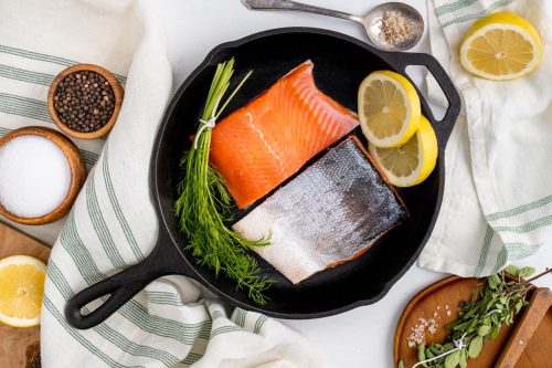 Alaskan coho salmon for dinner. Sustainably caught Alaskan salmon.