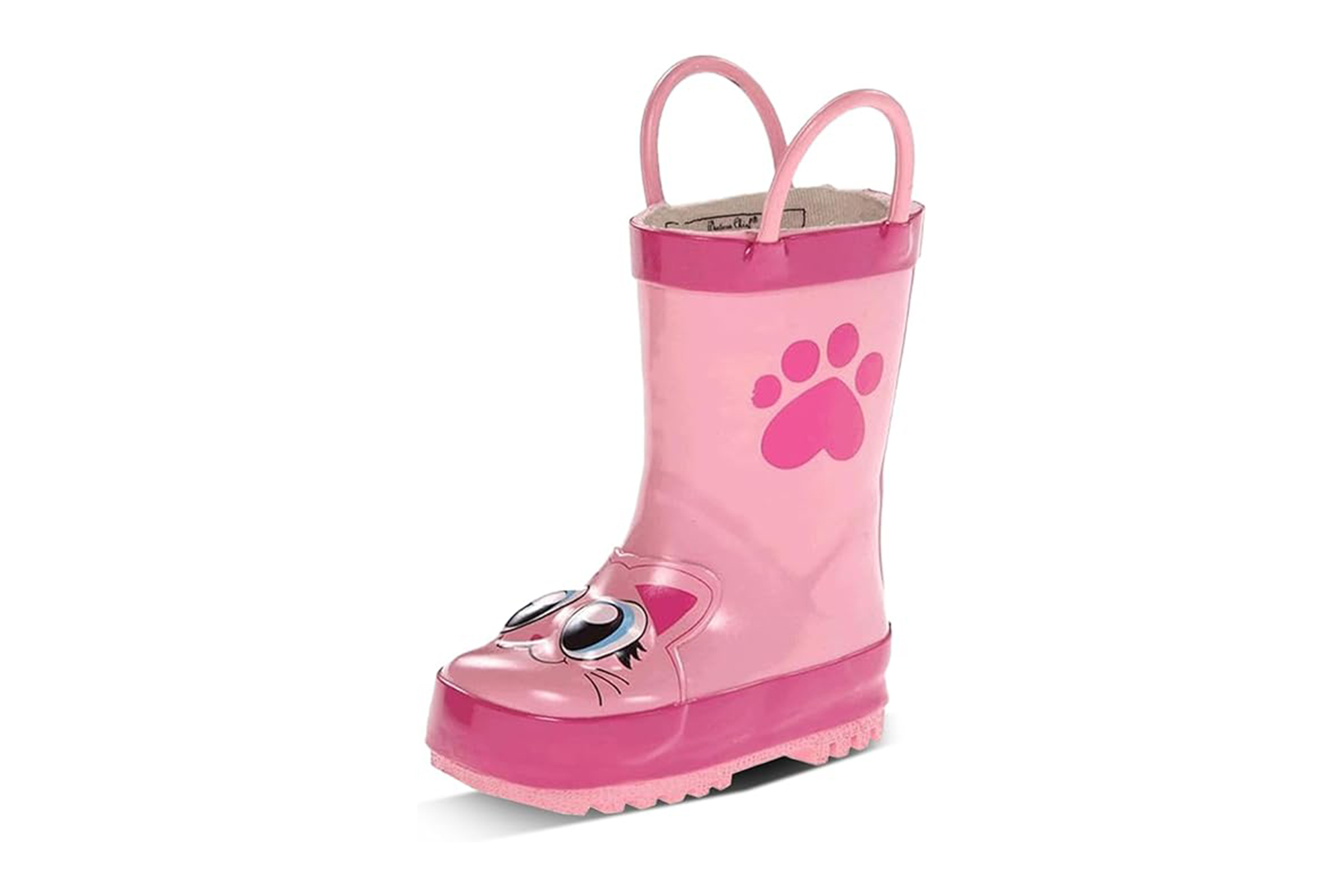 A pink children's rain boot