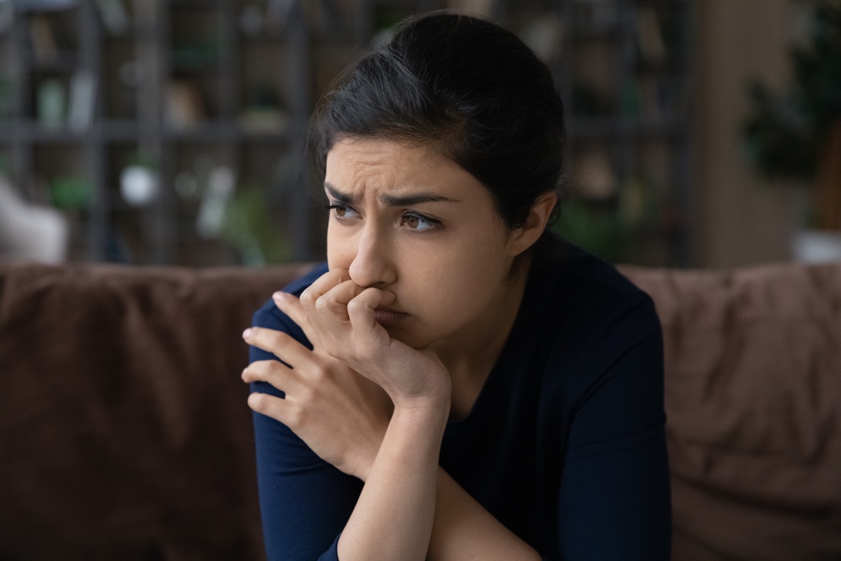 young indian woman in a bad mood