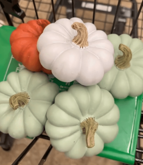 ceramic pumpkins at Dollar Tree