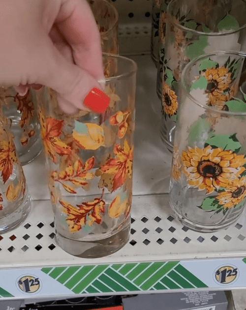 Fall glasses at Dollar Tree