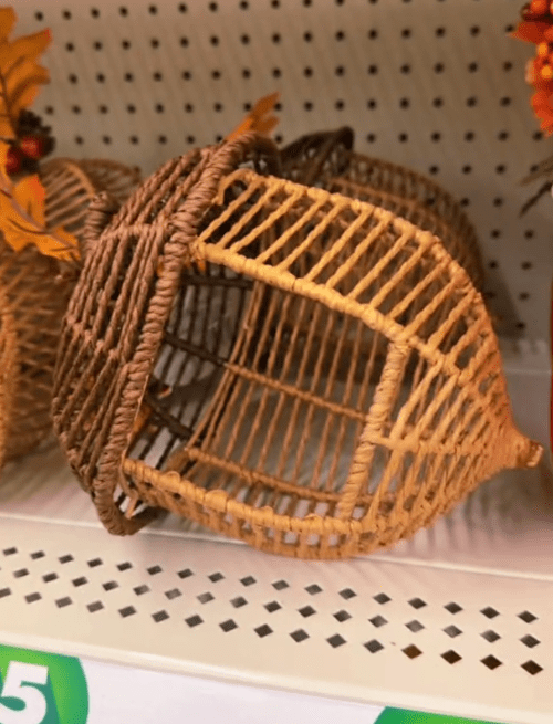 wicker acorn at Dollar Tree