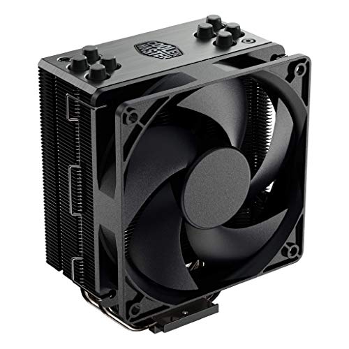 Cooler Master Hyper 212 Black Edition CPU Air Cooler w/ Silencio FP120 120mm Fan, 4 Continuous Direct Contact 2.0 Heatpipes, Anodized Gun-Metal Black, Brushed Nickel Fins, Intel LGA1151, AMD AM4/Ryzen