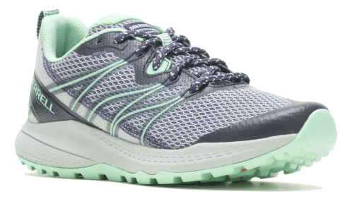 gray and mint green Merrell Bravada running shoe