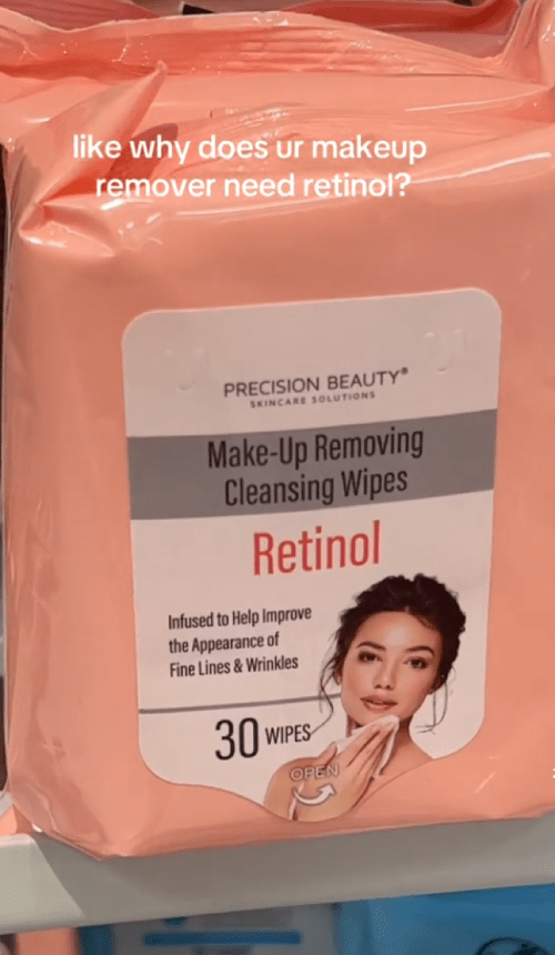 khăn lau trang điểm retinol từ tj maxx