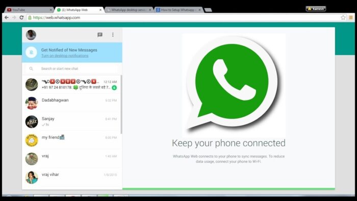 WhatsApp trên máy tính xách tay của tôi