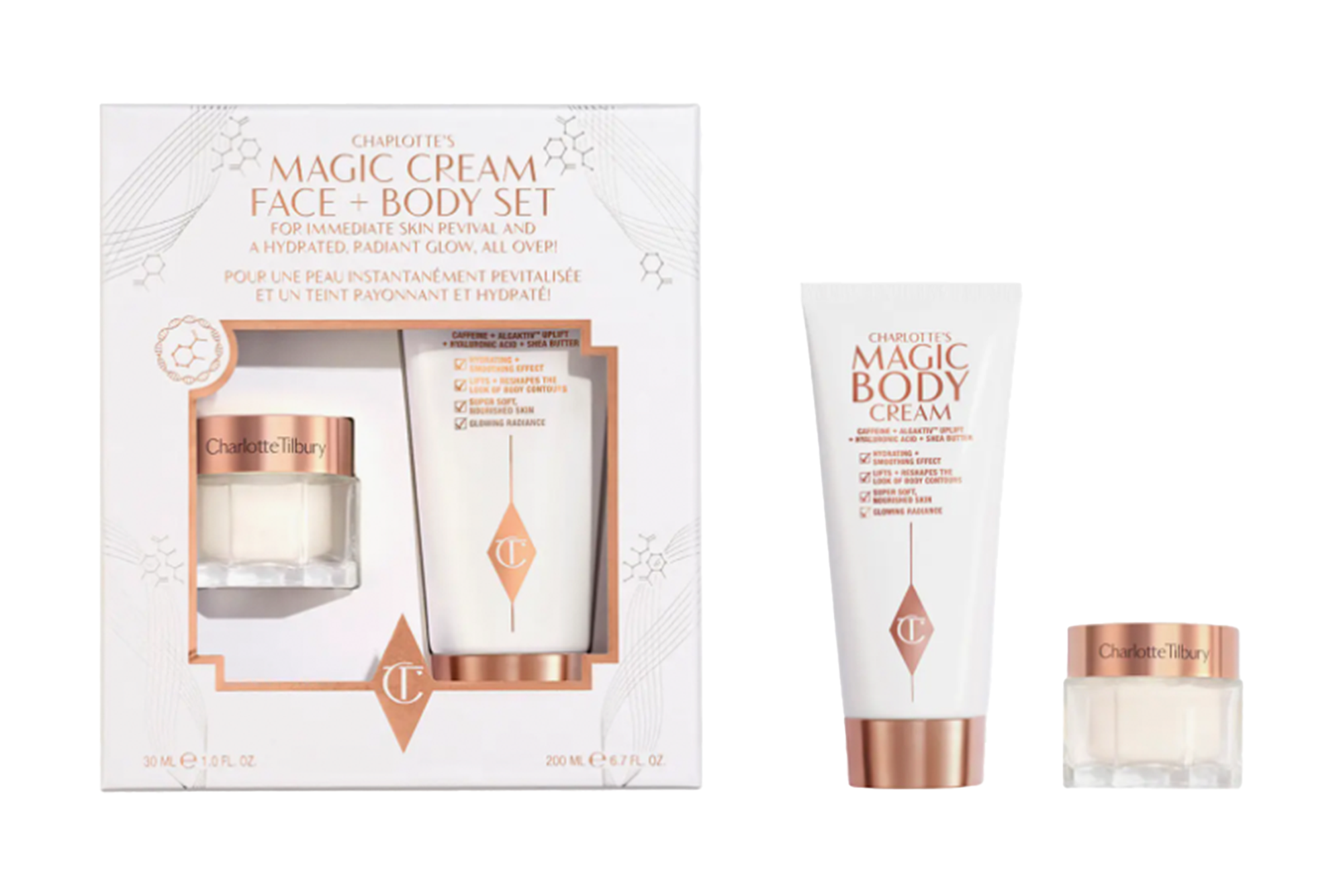 Bộ sản phẩm kem dưỡng da mặt và body Charlotte Tilbury Magic Cream