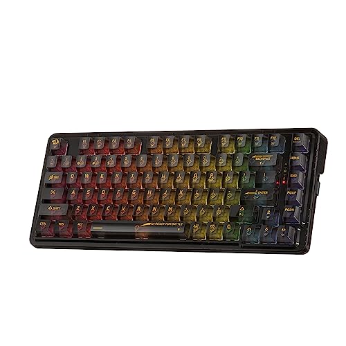 Redragon K649 PRO 78% Wireless Gasket RGB Gaming Keyboard, 3-Modes 82 Keys Full-Transparent...