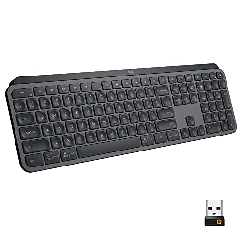 Logitech MX Keys Illuminated Wireless Keyboard with Bluetooth, USB-C - For Apple macOS, Microsoft...