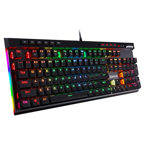 Redragon K580 VATA RGB LED Backlit Mechanical Gaming Keyboard with Macro Keys & Dedicated Media...