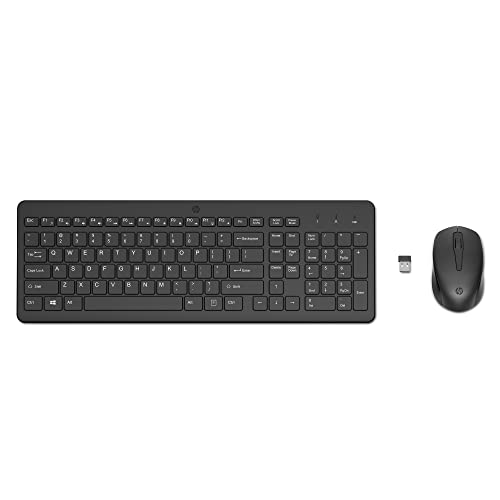 HP 330 Wireless Keyboard and Mouse Combo - 2.4 Ghz Wireless USB Receiver - Chiclet Keys, 12 Keyboard...