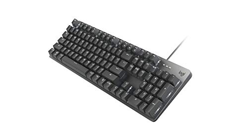 Logitech K845 Mechanical Illuminated Keyboard, Strong Adjustable Tilt Legs, Full Size, Aluminum Top...