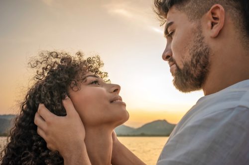 Couple Lovingly Gazing at Each Other