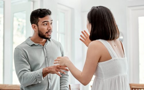 young couple fighting