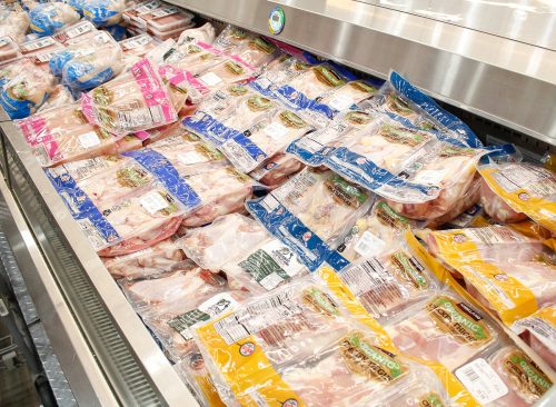 Los Angeles, California, United States - 05-05-2023: A view of a several varieties of fresh Kirkland Signature breads, on display at a local Costco.