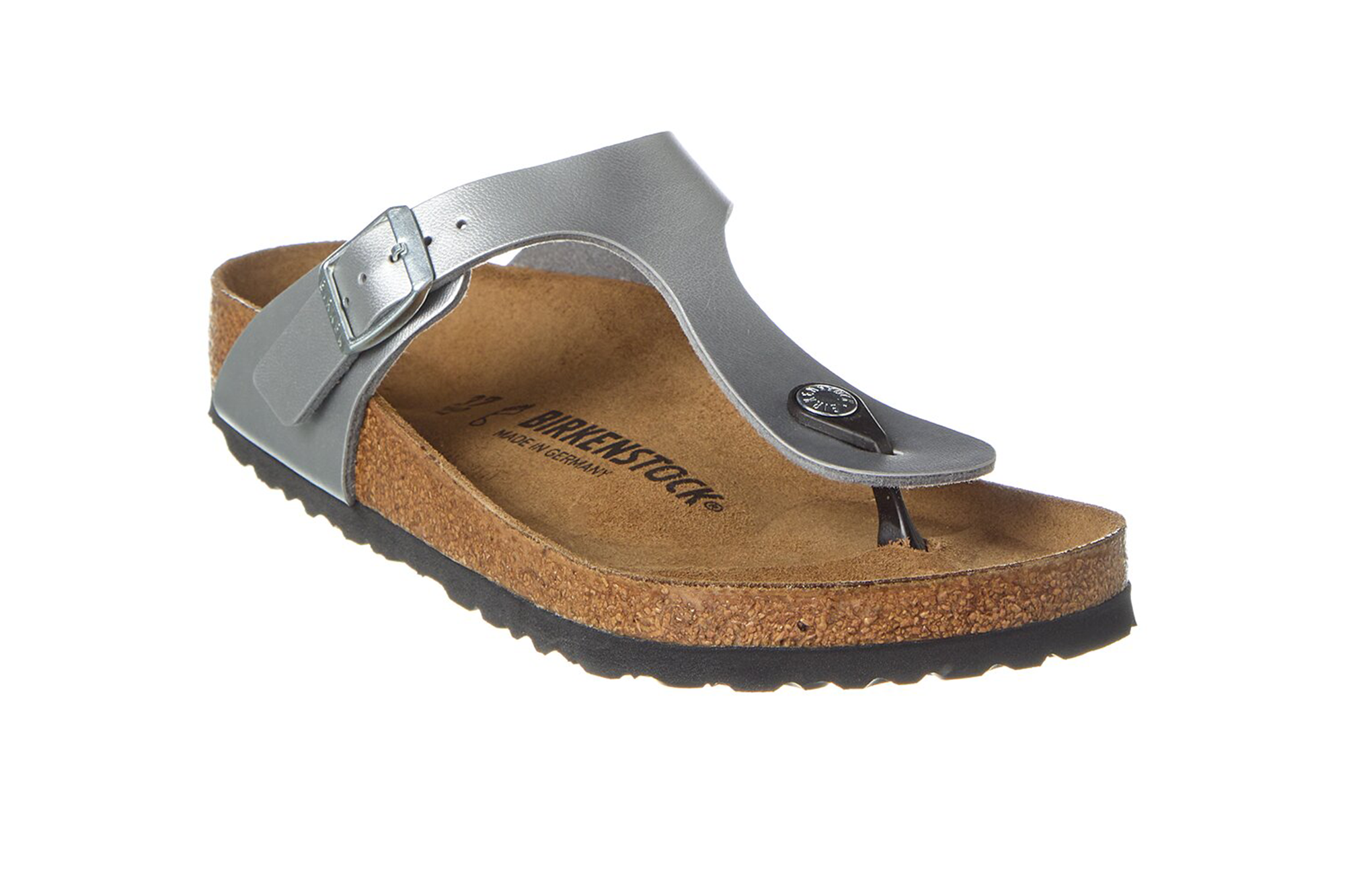 Một đôi dép Birkenstock màu bạc