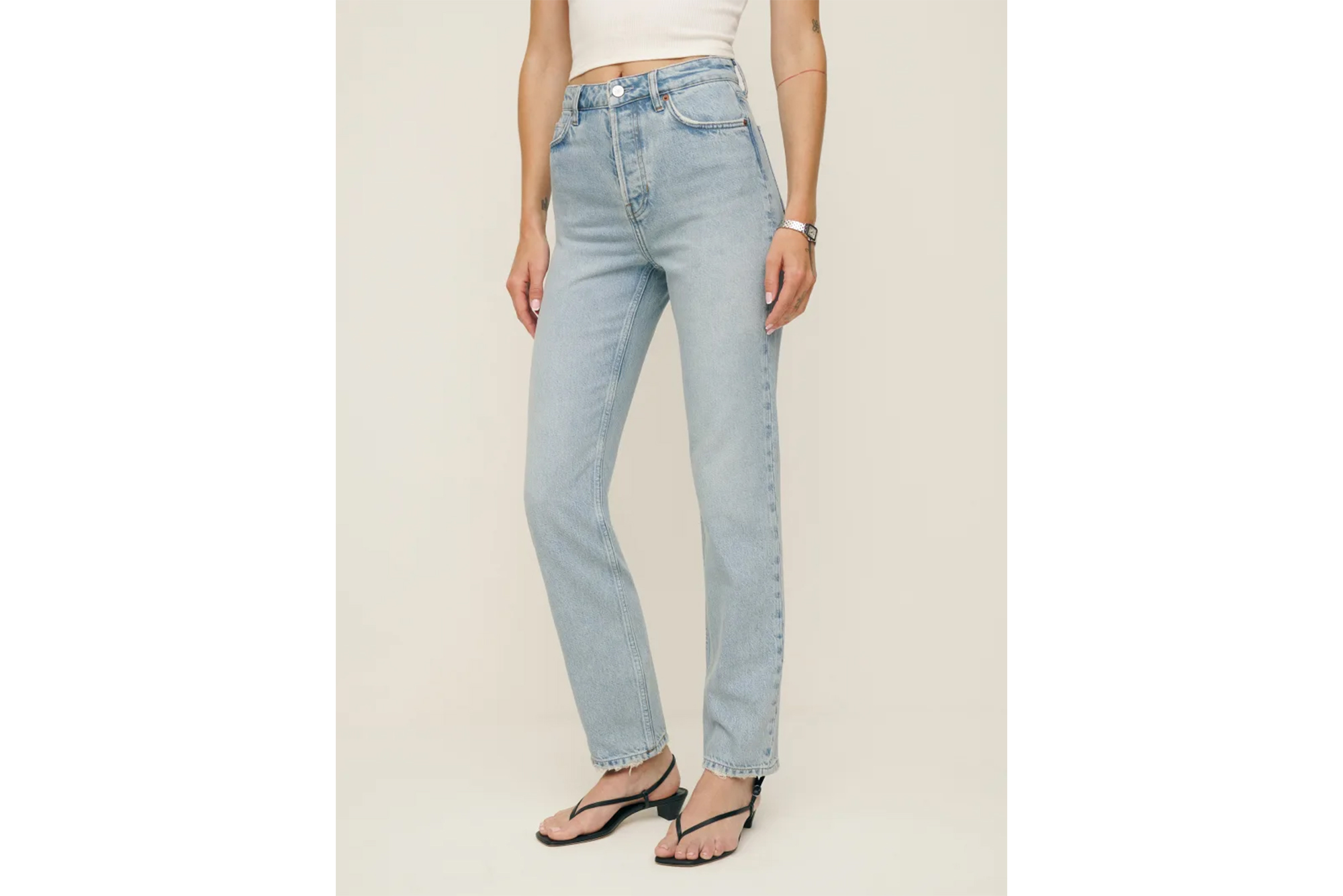 Quần Jeans Ống Đứng Lưng Cao Reformation Cynthia