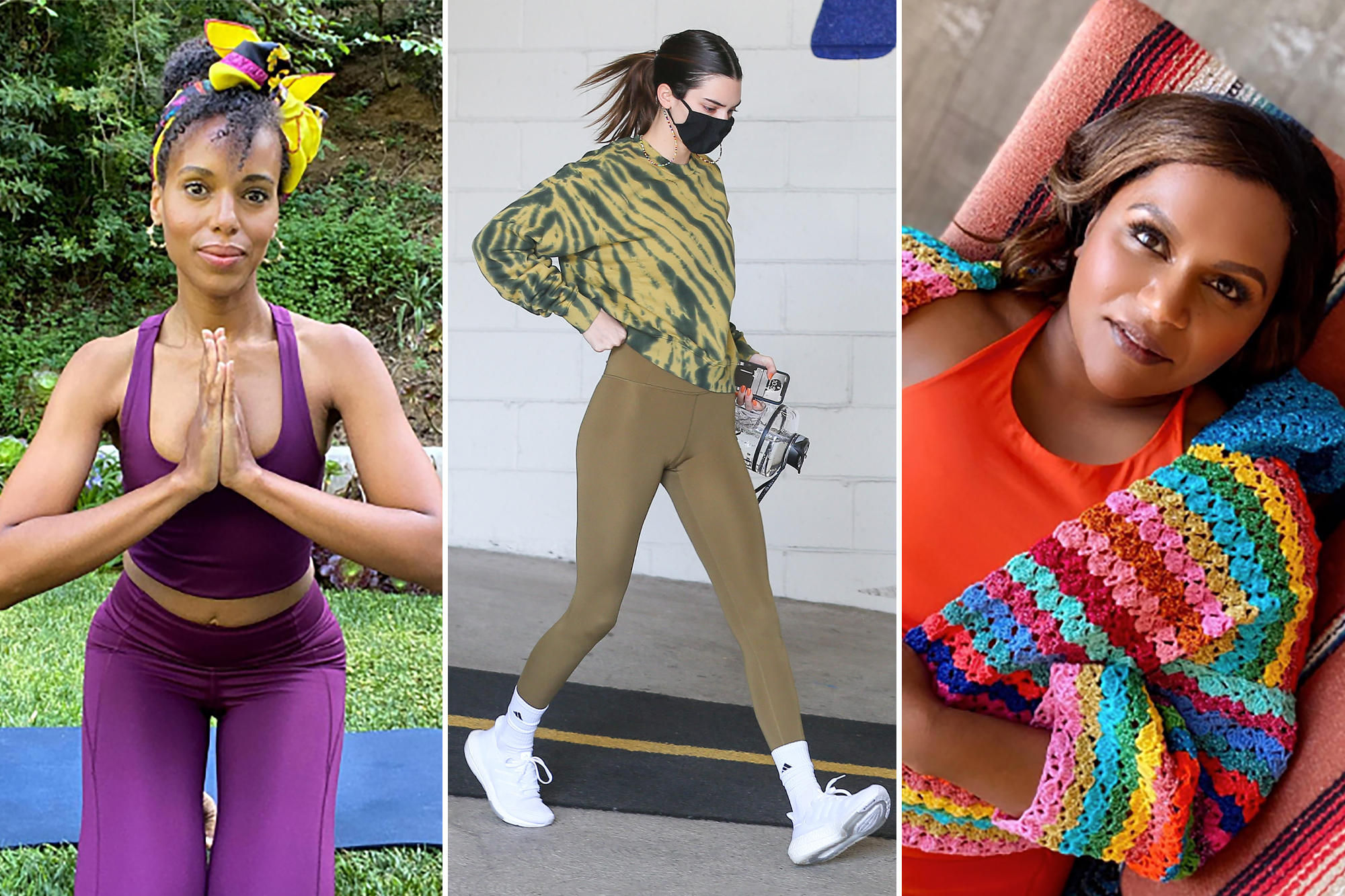 Kerry Washington, Kendall Jenner và Mindy Kaling trong quần legging Girlfriend Collective