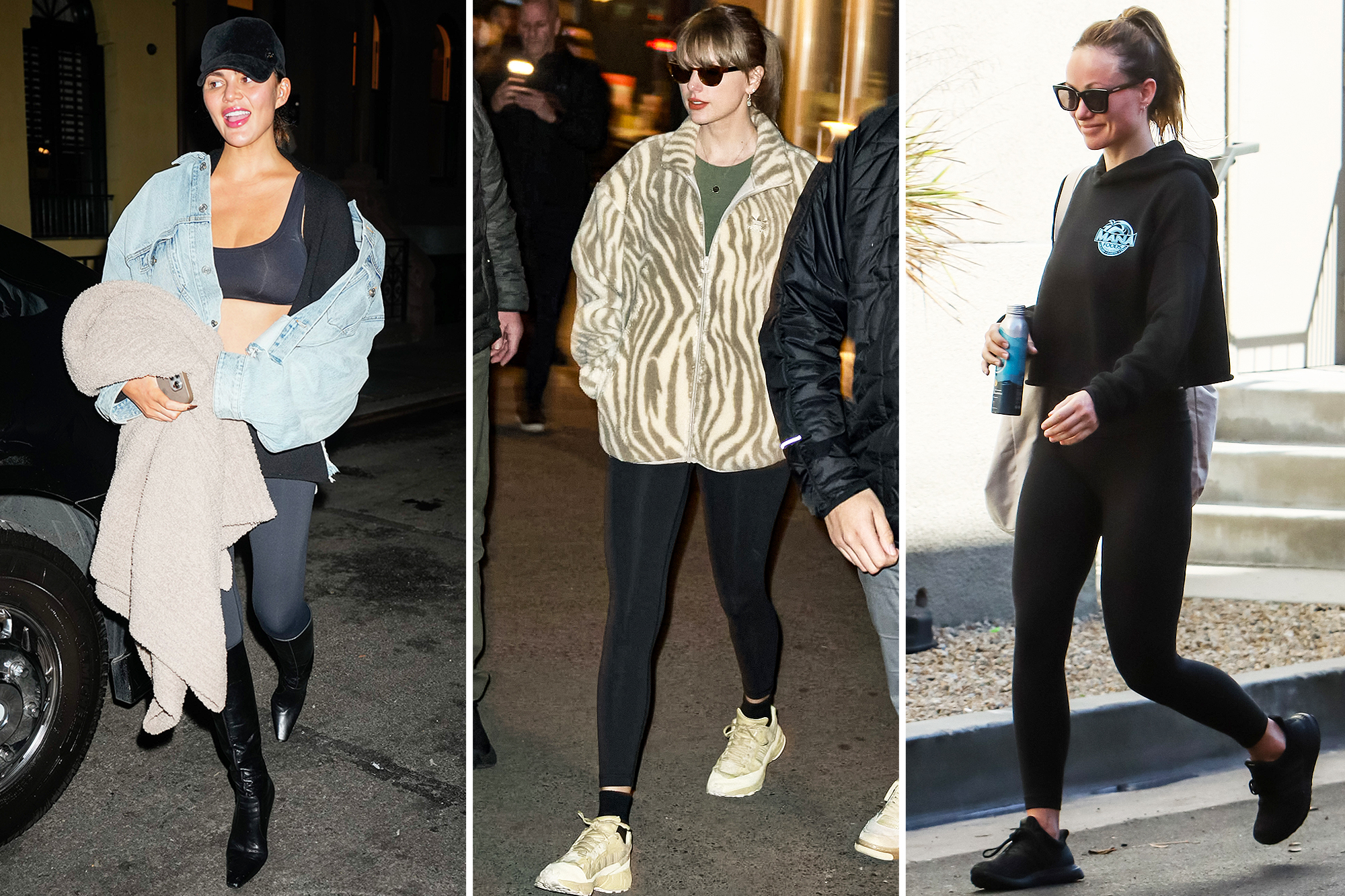 Chrissy Teigen, Taylor Swift và Olivia Wilde mặc quần legging lululemon