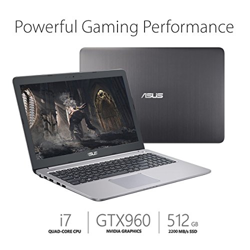 ASUS K501UW-AB78 15.6-inch Full-HD Gaming Laptop (Intel Core i7, GTX 960M, 8GB DDR4, 512GB SSD) Glacier Grey