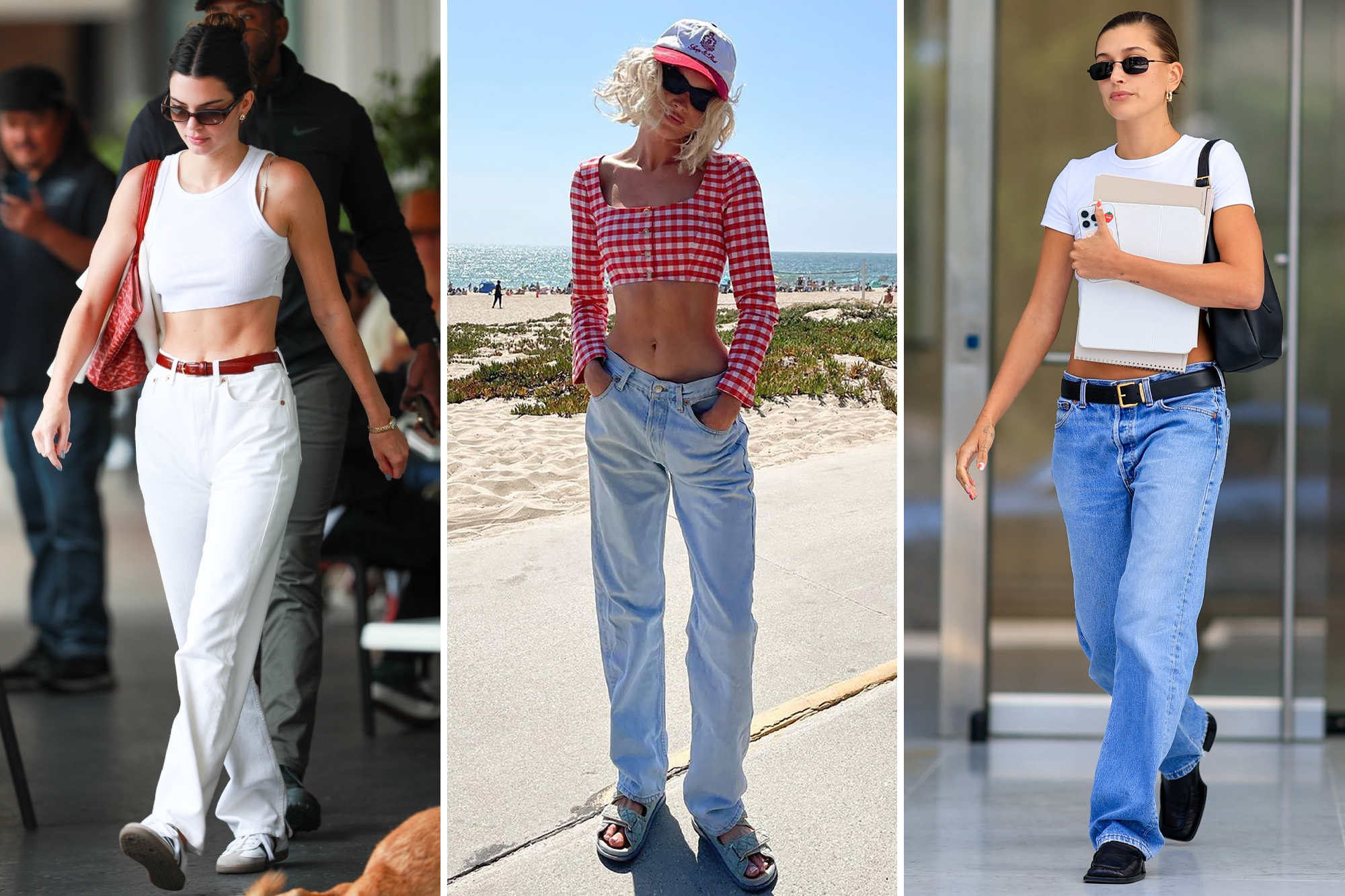 Kendall Jenner, Elsa Hosk và Hailey Bieber trong quần jeans Levi's