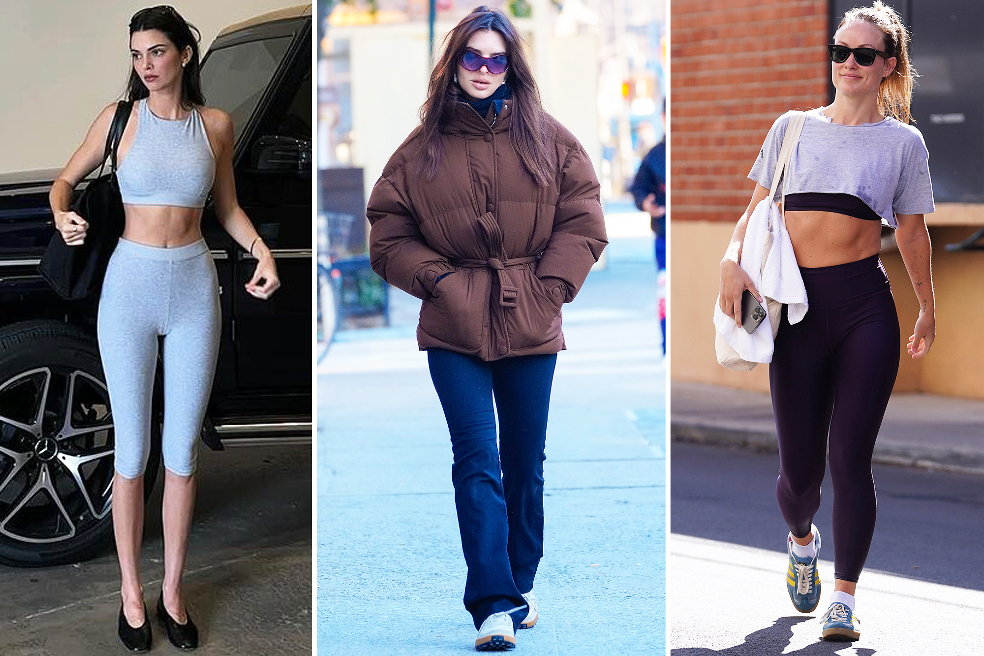 Kendall Jenner, Emily Ratajkowski và Olivia Wilde trong quần legging Alo Yoga