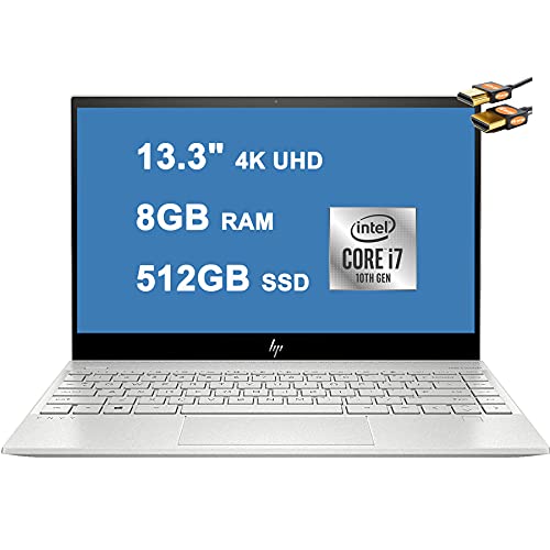 Máy tính xách tay HP Envy 13 13.3" Màn hình cảm ứng IPS 4K UHD, Intel Quad-Core i7-1065G7 thế hệ thứ 10, 8GB DDR4...