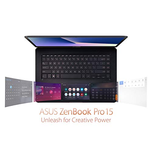 ASUS ZenBook Pro 15 Laptop with Innovative Screenpad, 15.6” UHD 4K Touch, Intel Core i9-8950HK, NVIDIA GeForce GTX 1050 Ti, 16GB DDR4 RAM, 512GB PCIe SSD, Backlit KB, Windows 10 Pro, UX580GE-XB74T