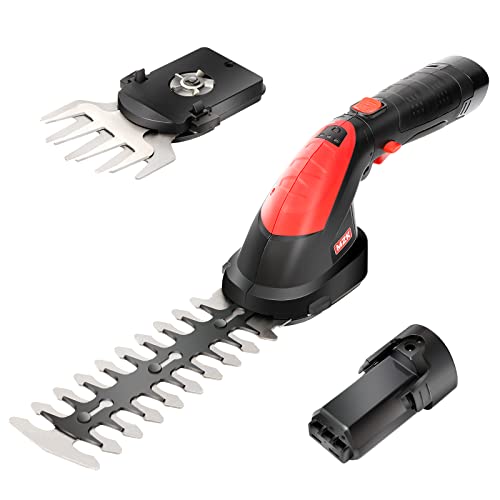 MZK 7.2V Cordless Grass Shear & Hedge Trimmer - 2-in-1 Electric Shrub Trimmer/Handheld Hedge...