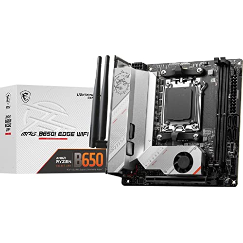 MSI MPG B650I Edge WiFi Gaming Motherboard (AMD Ryzen 9000/8000/7000 Series Processors, AM5, DDR5,...