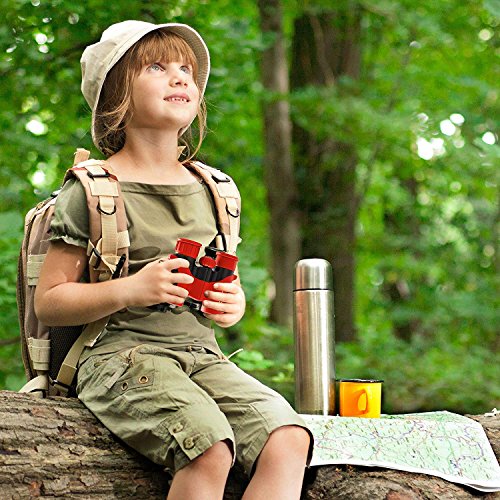 BlueCabi Shock Proof 6x21 Kids Binoculars - High Resolution Real Optics Childrens Compact Binocular Set - Great for Science, Bird Watching, Outdoor Play, Travel, and Gifts for Boys & Girls