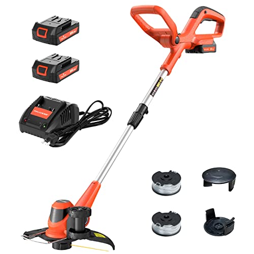 PAXCESS Cordless String Trimmer/Edger, 20V 10-Inch Weed Eater with 2Pcs 1.50Ah Batteries, 1Pcs...