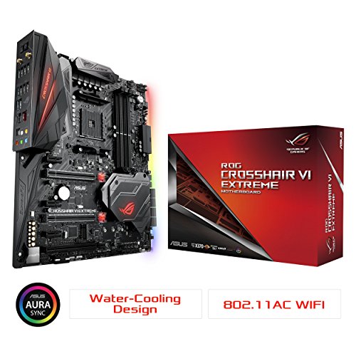 ASUS ROG Crosshair VI Extreme AMD Ryzen AM4 DDR4 M.2 USB 3.1 EATX X370 Motherboard with onboard 802.11AC WiFi and Aura Sync RGB Lighting