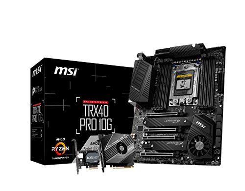 MSI TRX40 PRO 10G Motherboard (AMD sTRX4, PCIe Gen4, M.2, USB3.2 Gen2x2, DDR4, Dual 10G LAN, ATX)