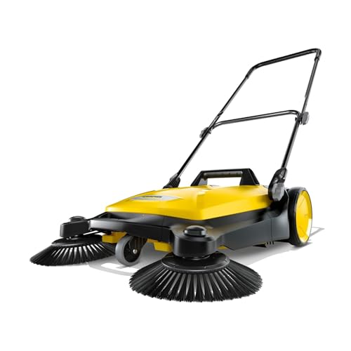 Kärcher - S 4 Twin Walk-Behind Outdoor Hand Push Sweeper - 5.25 Gallon Capacity - 26.8' Sweeping...