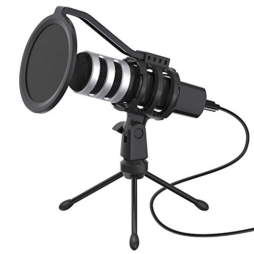 YOTTO USB Microphone Kit, 128Hz/24bit Condenser Computer Mic, Vocal Recording, Podcasting,...