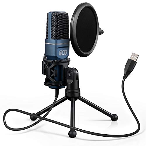 TONOR USB Microphone, Computer Cardioid Condenser PC Gaming Mic with Tripod Stand & Pop Filter for...