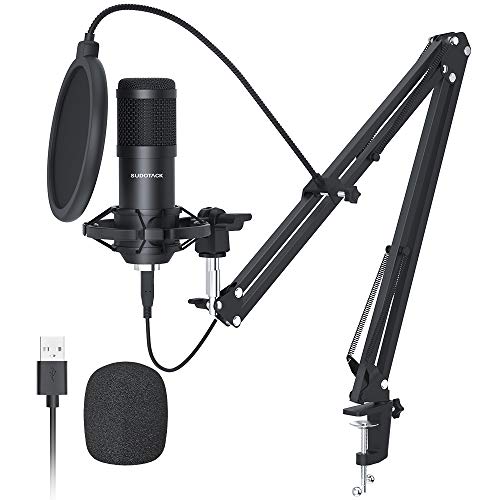 Sudotack USB Streaming Podcast PC Microphone, 192KHz/24Bit Studio Cardioid Condenser Mic Kit with...