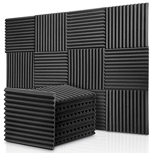 Donner 12 Pack Sound Proof Foam Panels, 1" x 12" x 12" Acoustic Panels, Wedge Sound Absorbing Panels...