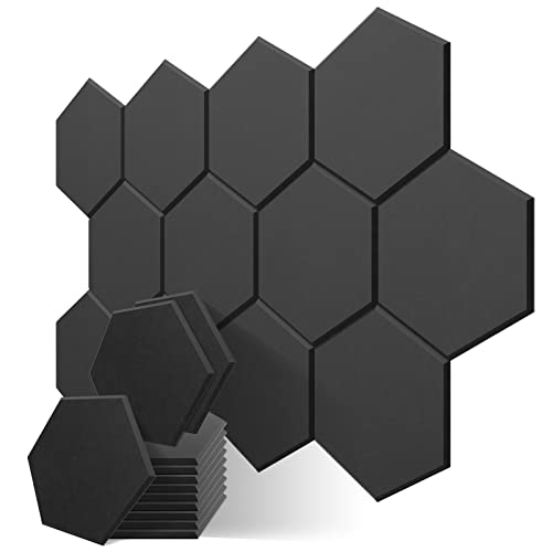 JBER Hexagon Sound Proof Foam Panels, Acoustic Foam Panels Sound Proof Foam Panels, 14' X 12' X 0.4'...