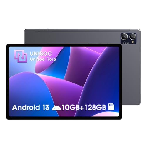 CHUWI Android 13 Tablet 10.51'', 10GB RAM 128GB ROM, 4G LTE Unlocked Tablets, Unisoc T616, 1TB Expand, 13MP Triple Camera, FHD 1920x1200, BT5.0, Widevine L1, 7000mAh, GPS, WiFi, Face Unlock, with Case