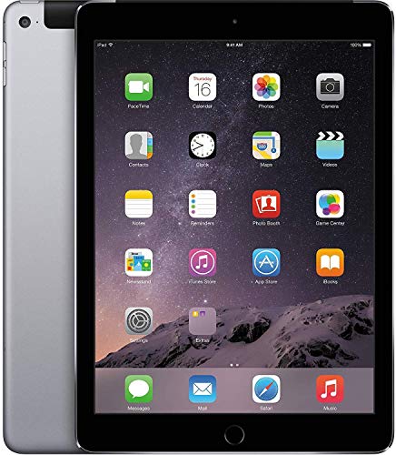 Apple iPad Air 2 9.7in 64GB Cellular Unlocked + WiFi Tablet - Space Gray / Black - MH2M2LLAUS-cr (Renewed)