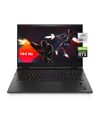 Omen 17 Gaming Laptop, NVIDIA GeForce RTX 3060, Intel Core i7-11800H, 16 GB RAM, 512 GB SSD, 17.3” Full HD 144 Hz Display, Windows 10 Home, RGB Keyboard, Long Battery Life (17-ck0010nr, 2021)