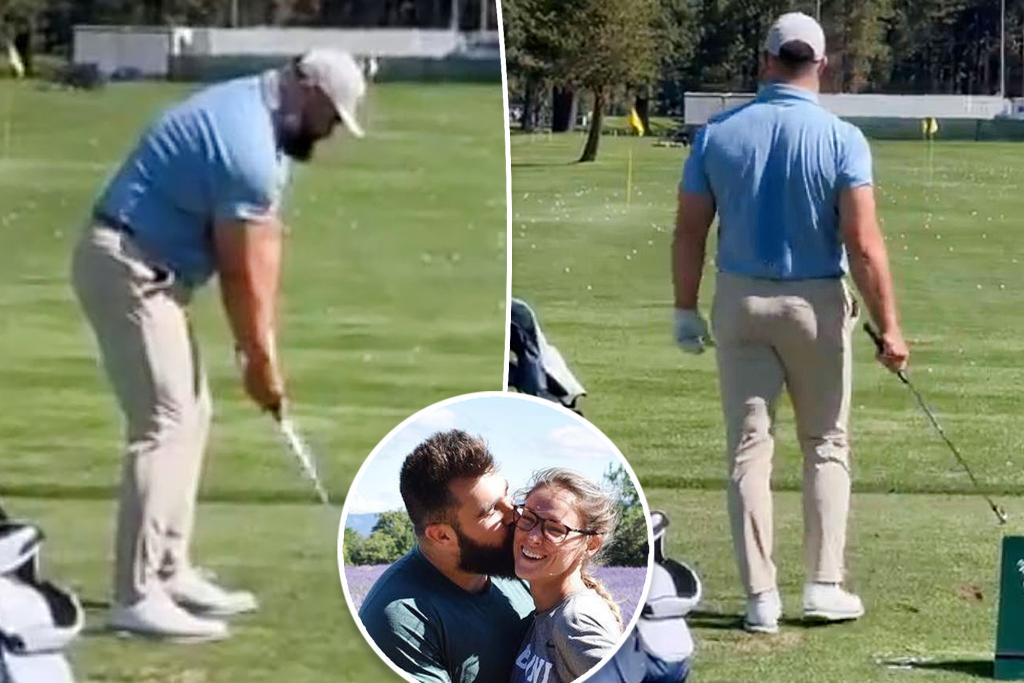 Jason Kelce thừa nhận vợ Kylie đã mua và đóng gói quần kaki chơi golf cho anh