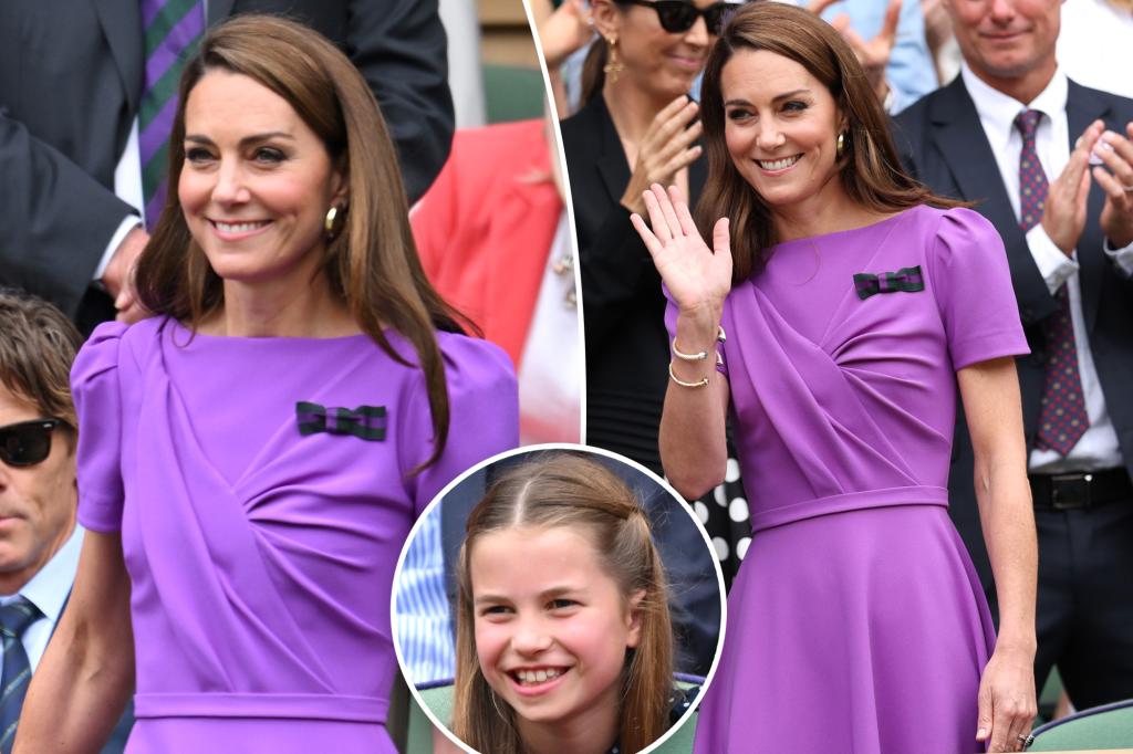 Kate Middleton tham dự Wimbledon cùng con gái Charlotte, 9 tuổi, trong cuộc chiến chống lại căn bệnh ung thư